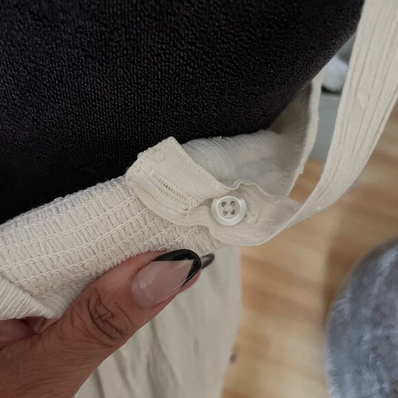 ONeill Womens White Textured Sleeveless Mini Dress With Ruffle Hem & Adjustable - Picture 5 of 7